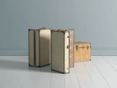 Antique Travel Trunks 3D model