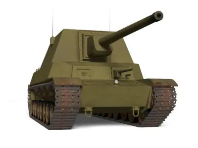 Type5 Gun tank Ho ri II 3D model