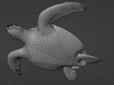 Sea turtle Low-poly 3D model
