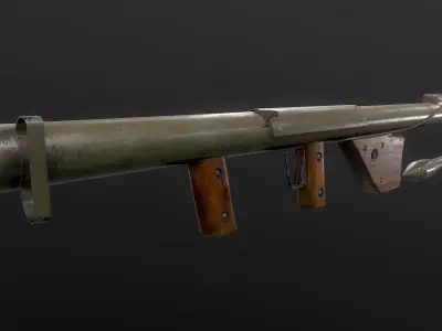  M1A1 Rocket Launcher ww2 usa Bazooka Low-poly 3D model