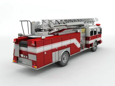 Fire Ladder Truck 3D model
