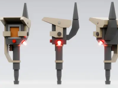 Lowpoly Sci-Fi Scanning Device Gameready  Low-poly 3D model