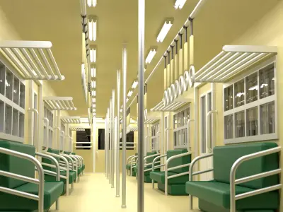 Cartoon Subway Metro Interior 3D model
