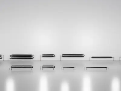 Retro spiral radiator set 3D model