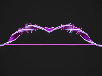 Purple Warriors Bow Low-poly 3D model