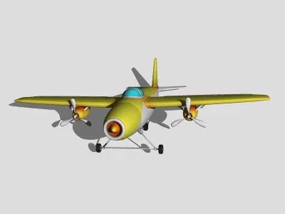 Jet Plane Low-poly 3D model buy