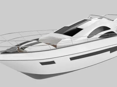 Yacht motor boat Low-poly 3D model