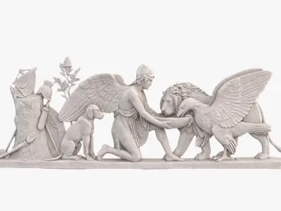 Plaster Relief Genius Peace Freedom 3D model