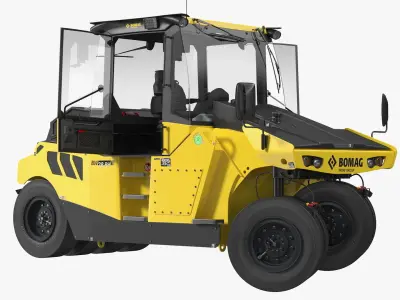 Bomag BW 28 RH Pneumatic Tired Compactor Rigged 3D model