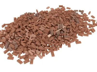 bricks pallet pile 4 3D model