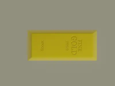 Gold Bar Low-poly 3D model buy