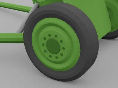 Low poly artillery gun Low-poly 3D model