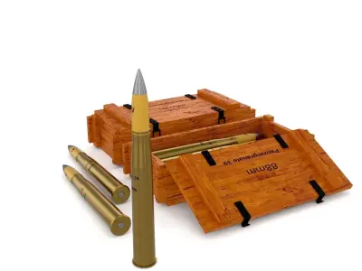 German 88mm Shell 3D model