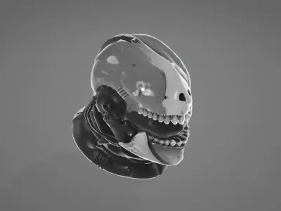 skull helmet 3d model Low-poly 3D model