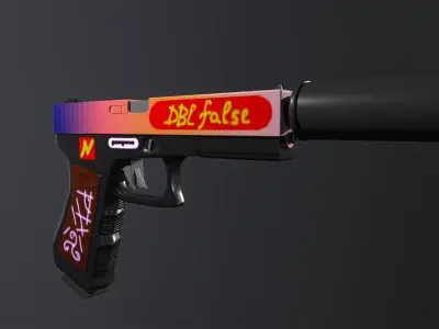 handpainted glock-17 Low-poly 3D model