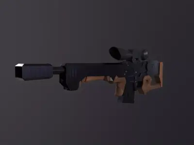 Sniper Rifle Low-poly 3D model get