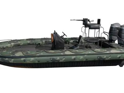 motor boat Low-poly 3D model