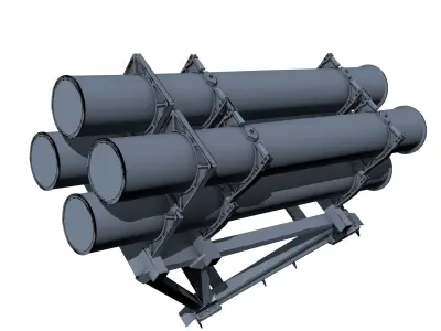 Harpoon Missile Launcher Low-poly 3D model