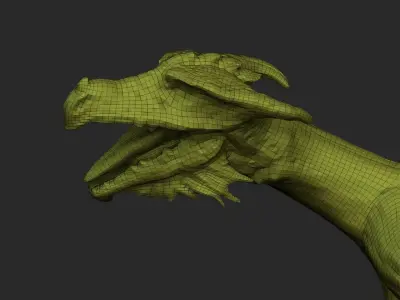 Native Abstract Antler Dragon Low-poly 3D model