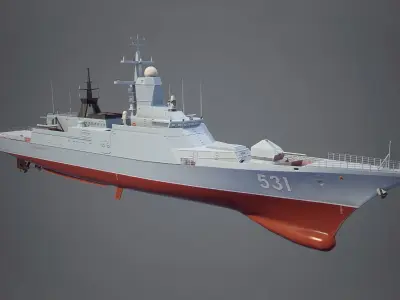 Project 20380 Corvette Soobrazitelny Low-poly 3D model