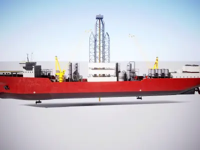 Modern Generic Drill Ship 3D model