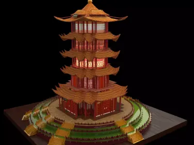 Chinese ancient  house   3D model 2