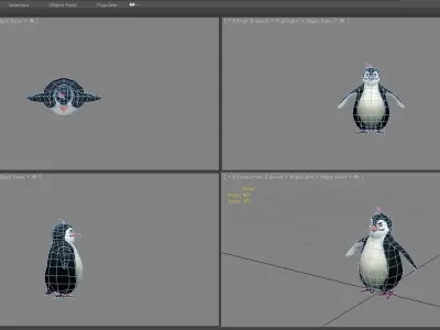 Cartoon penguin Low-poly 3D model purchase