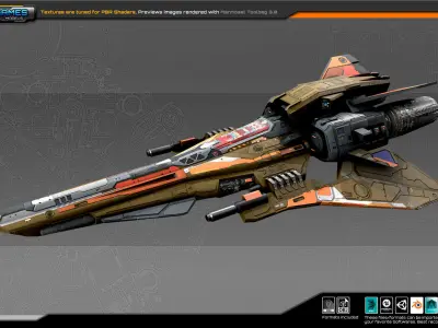 SF Fighter RX6 Low-poly 3D model