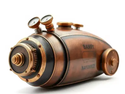 Steampunk Pressure Gauge Model Pack Low-poly 3D model