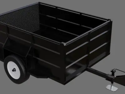 Utility Trailer 1A Low-poly 3D model