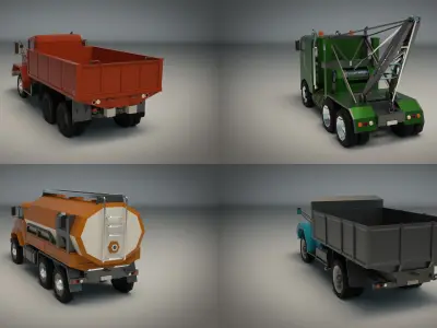Low Poly Truck Pack 02