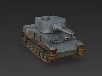 WWII Heavy Battle Tank 3D Model Low-poly 3D model