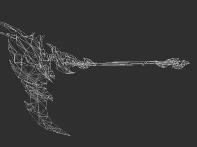 Futuristic Scythe Low-poly 3D model 6