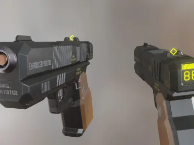 Enforcer gun Low-poly 3D model