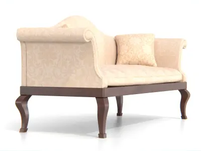 Vintage Camelback Settee Sofa Low-poly 3D model