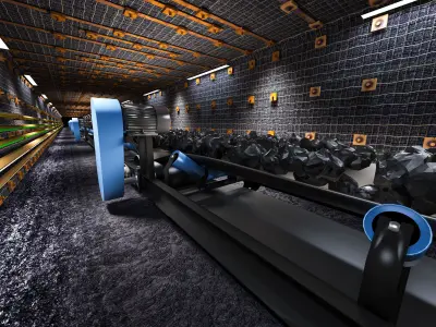 Mine tunnel - inside the coal conveyor belt 3D model