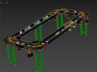 Circular square conveyor belt 3D model