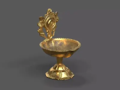 Small Brass Conch Lamp in Brass Low-poly 3D model
