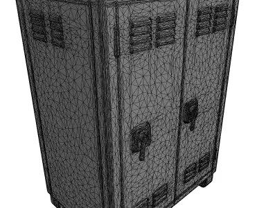 Distressed Industrial Metal Locker Low-poly 3D model