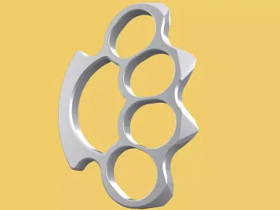 SELF DEFENSE KNUCKLE DUSTER BRASS KNUCKLES FIST LOAD GRIP HAND 3D model