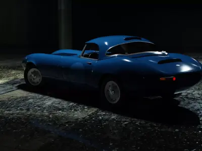 Jaguar E-Type Lightweight GT  Free low-poly 3D model