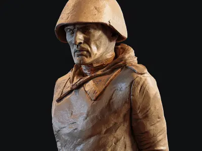 Monument to a WWII soldier 3D print model