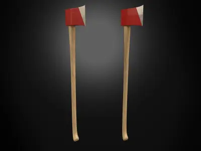 Fireman axe Low-Poly 3D model Free low-poly 3D model