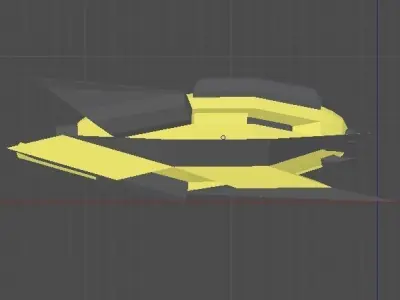 Alien Spaceship Laser Beam 3D Model Low-poly 3D model