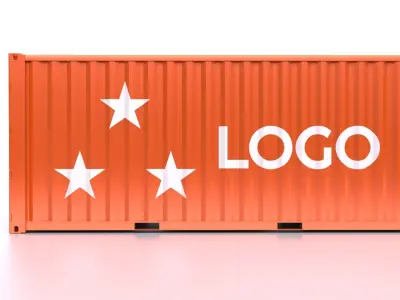 Standart Shipping Container 20ft Rigged 3D model