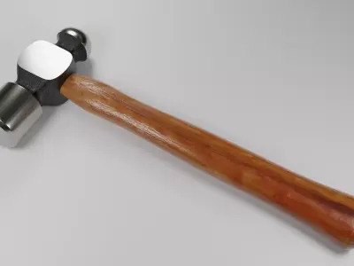 Hammer 3d Model with wooden handle Low-poly 3D model