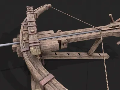 Medieval Siege Ballista Launcher 1  Low-poly 3D model