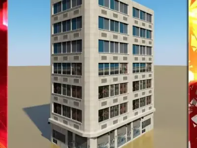 Photorealistic Low Poly Office Building 10 Low-poly 3D model