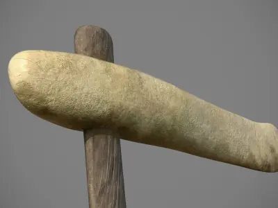 Stone Age Bone Axe Detailed Low-poly 3D model