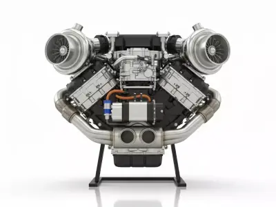 Twin-Turbocharged V-Engine Low-poly 3D model